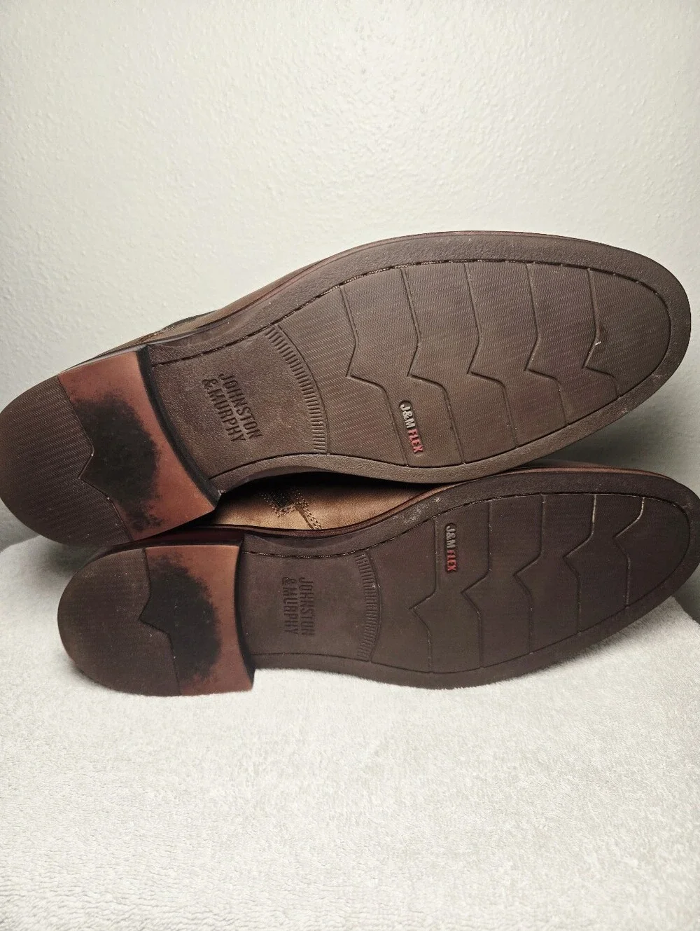 Johnston & Murphy Sheep Shearling Lined Boots Men 9.5 Brown Leather Side Zip